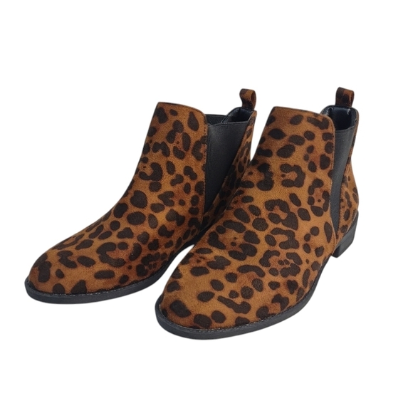MaxMuxun Boots Women's Leopard Print Faux Suede Boots Size 6 NWOT - Picture 2 of 8